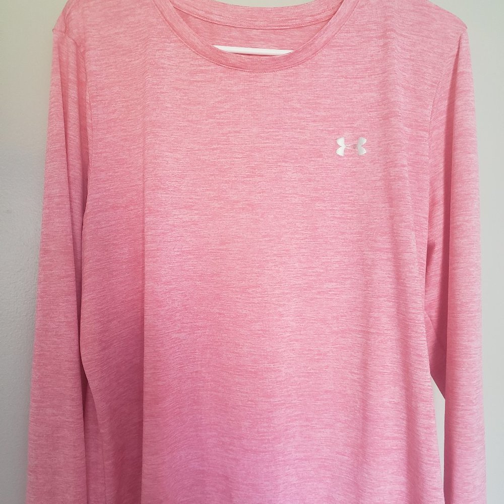 Women's Pink Loose Heat Gear Long Sleeve Shirt